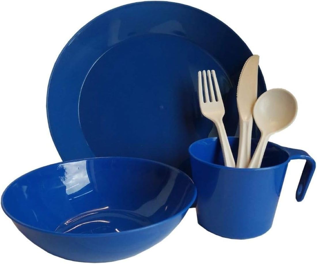 Set mesa lavable reutiliz. para 1 persona acampar