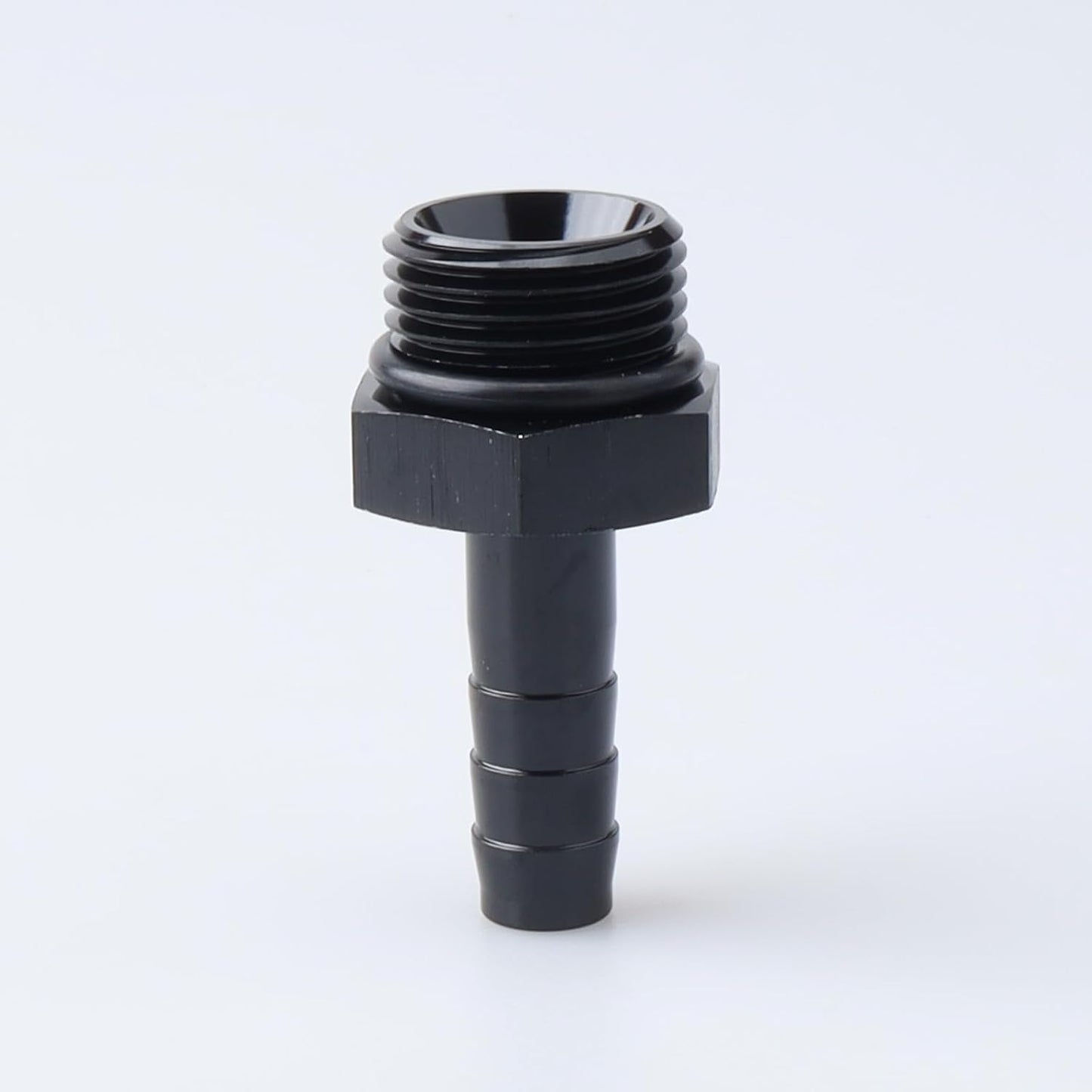 Adaptador entrada combustible 8 ORB macho 3/8 aluminio negro