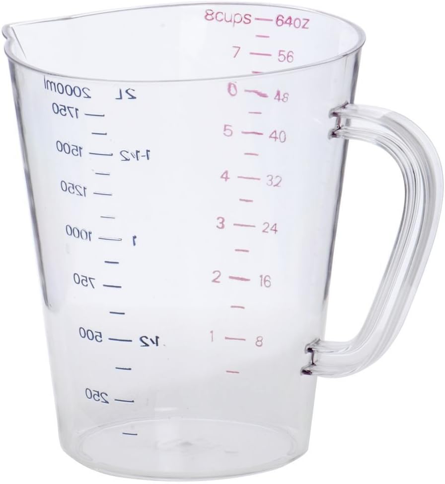 Taza medidora plástico 1/2 galón transparente