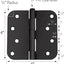 Bisagras puerta interior 12 pzas 4x4" acero negro mate