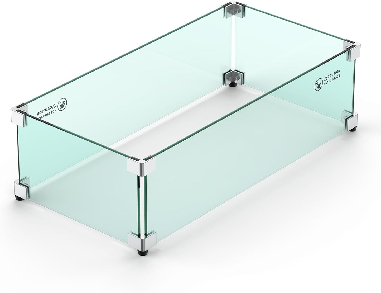 Protector viento vidrio fogata 24x12" exterior