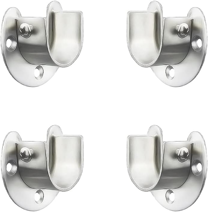 Soporte acero inox para barra armario y ducha 1"