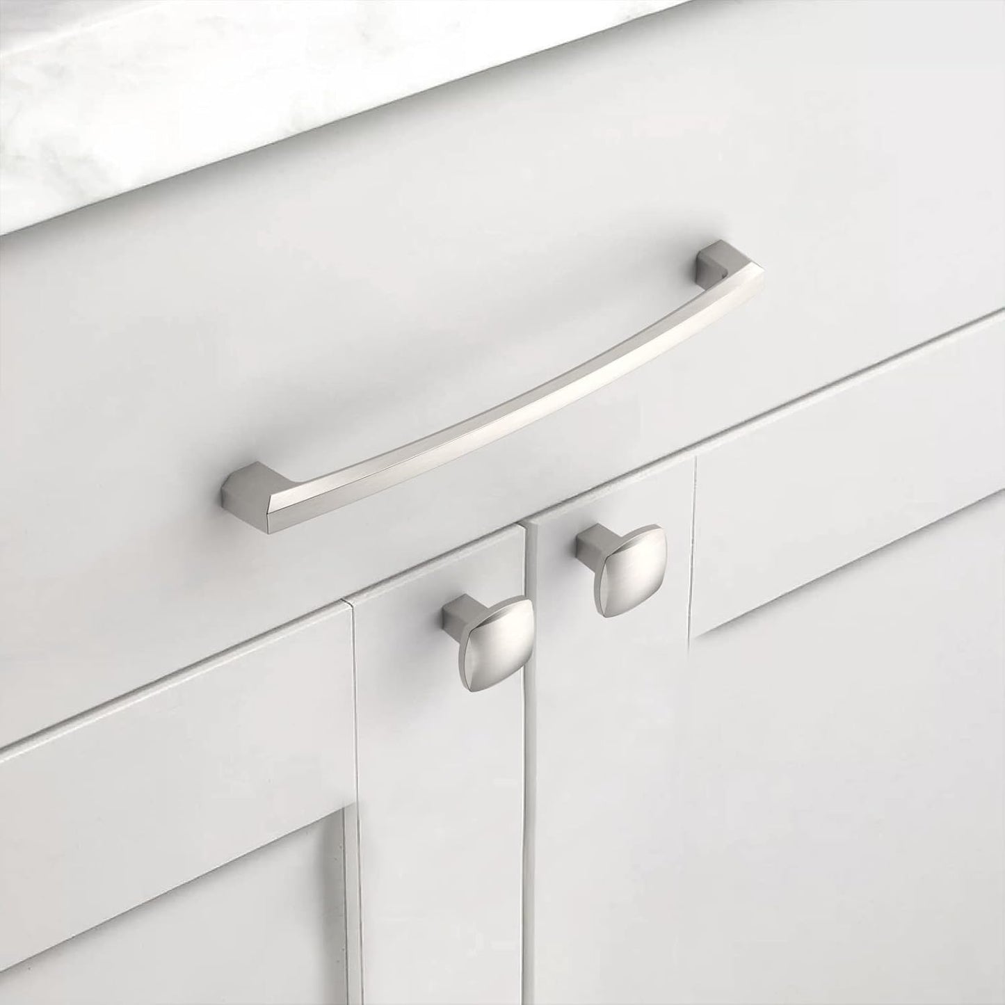 10 Manijas Níquel Satinado 7pulg para Gabinetes Cocina