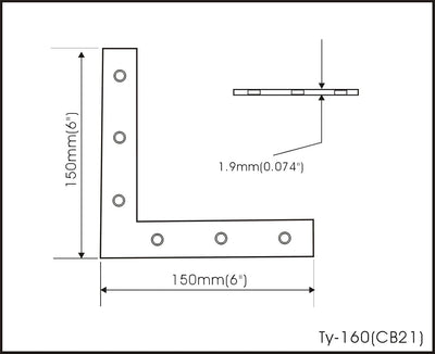 Soportes esquina hierro para mesas madera chapado zinc