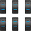 6 Pzas Tapa Lente Azul Dual para Interruptor Marino