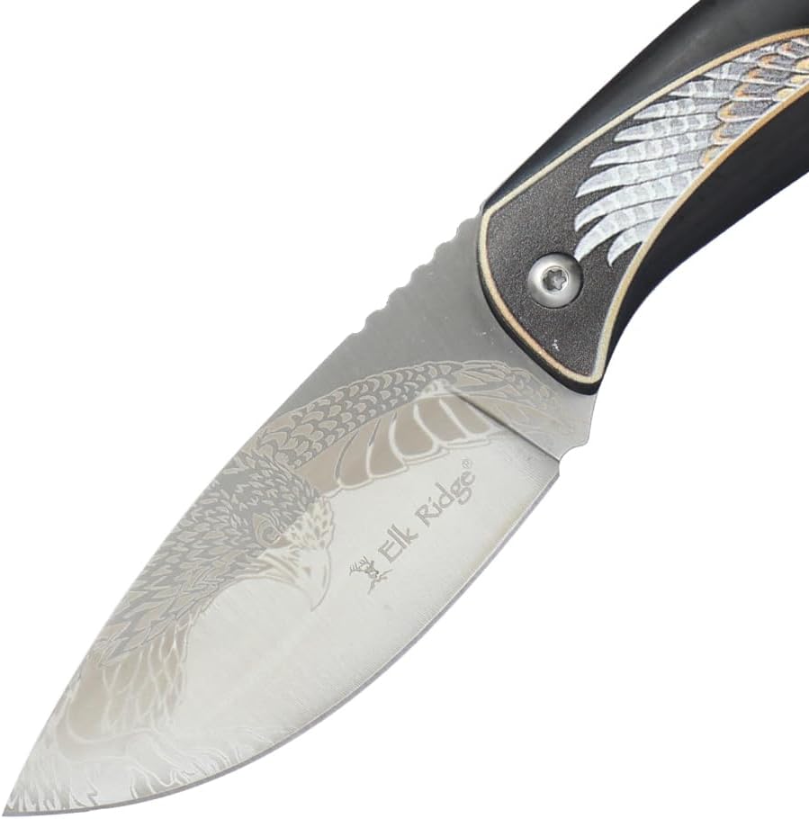 Cuchillo caza hoja fija 7" mango madera funda cuero