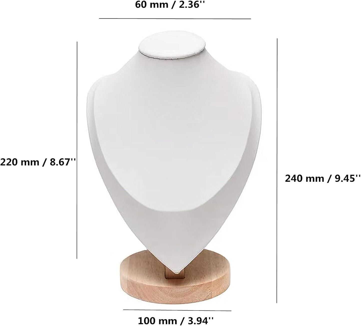 Soporte collar madera cuero suave blanco