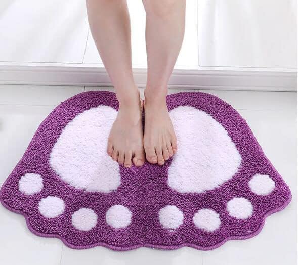 Tapete baño antideslizante microfibra 16x24pulg morado