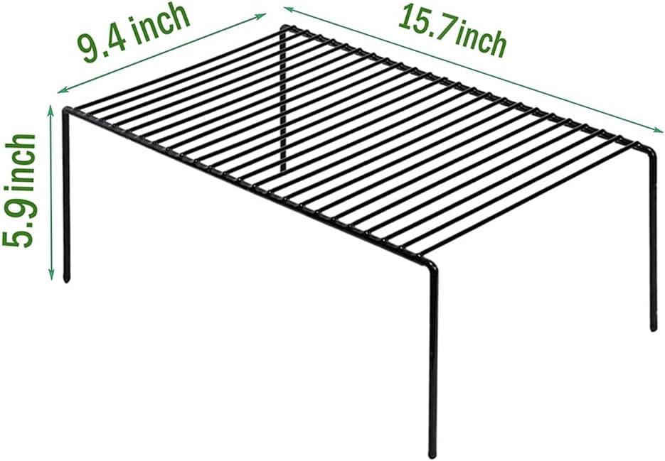 6 Estantes Inox 15.7x9.4" para Cocina Nevera Baño Negro