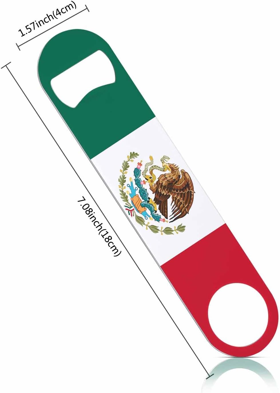 Abrebotellas acero inox bandera mexicana rojo verde blanco