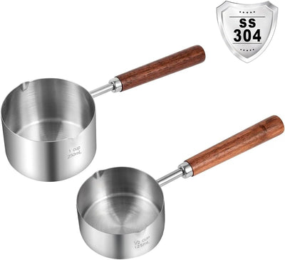 Juego 2 Cucharas Comida Perro Acero Inox 304 Taza Medidora