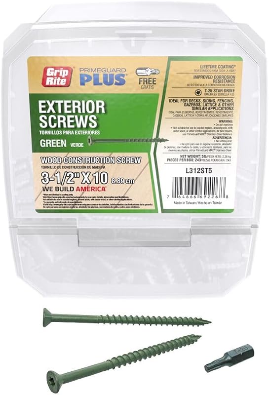 Tornillo madera PrimeGuard Plus 3.5" T-25 Star Drive verde