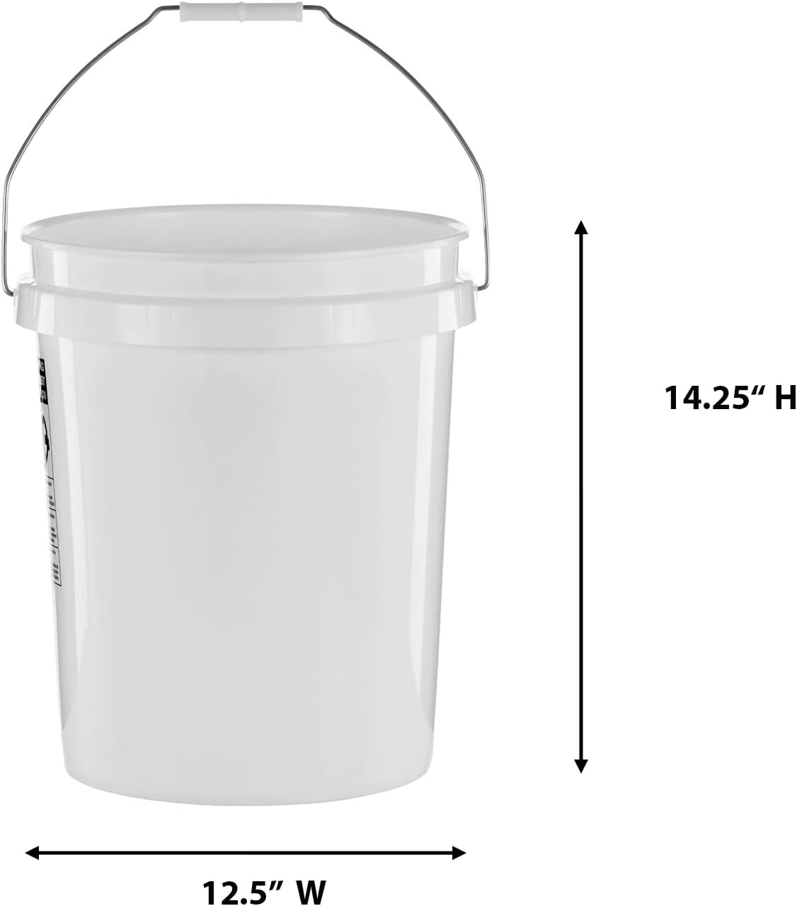 Cubo plástico sin BPA 5gal set 3 color blanco