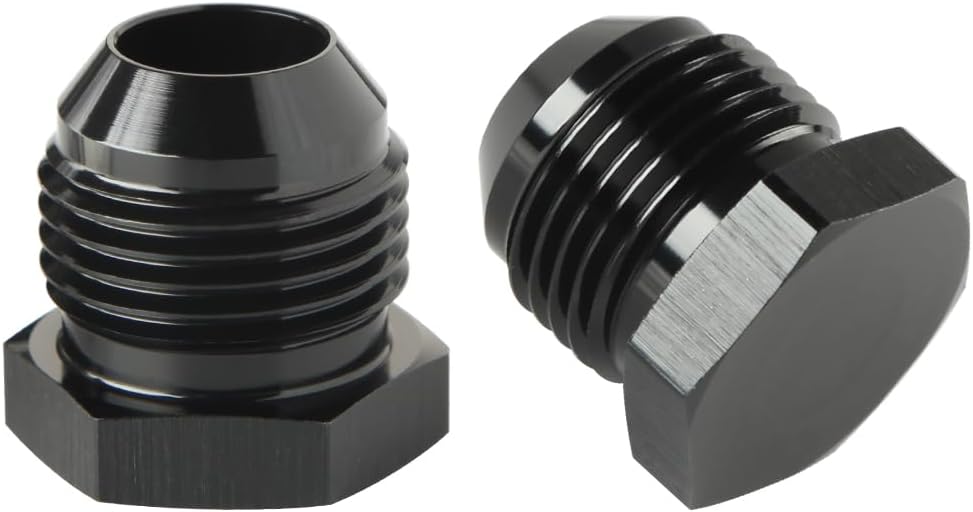 Adaptador enchufe hexagonal aluminio negro set 2