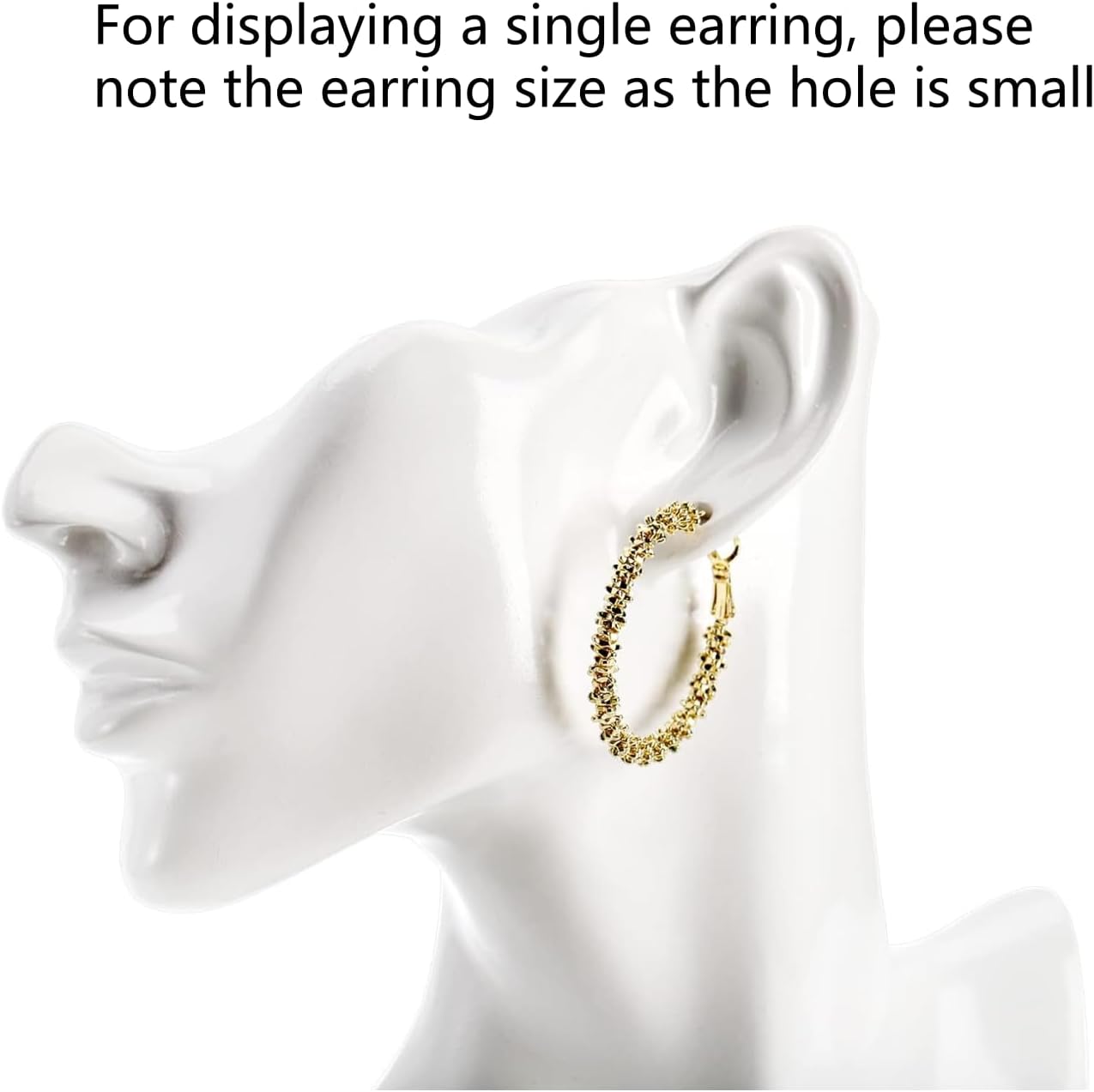 Soporte resina para joyas, collares y aretes blancos