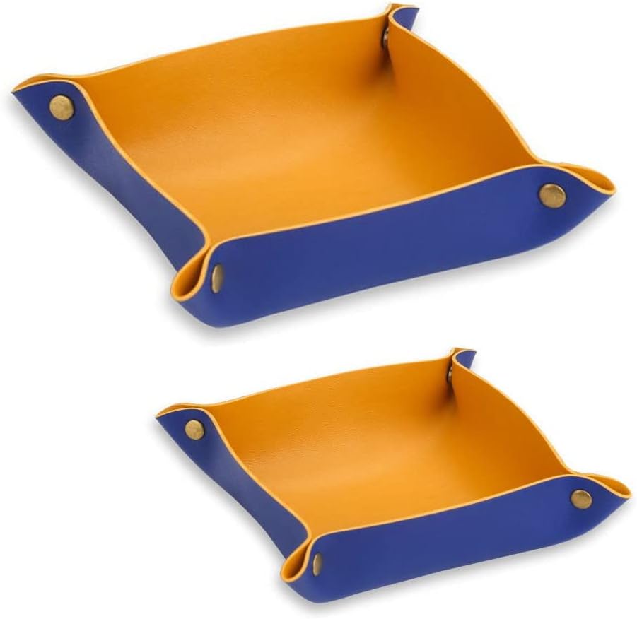 Bandeja cuero organizadora plegable para joyas y llaves