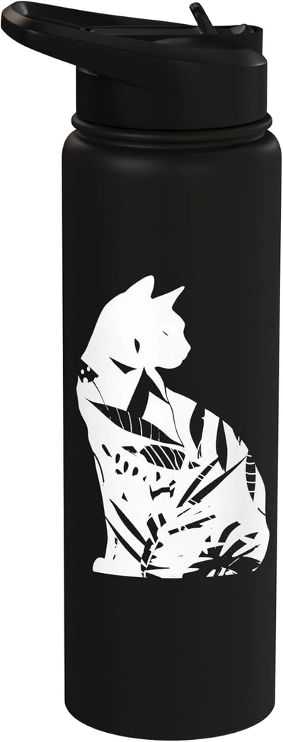 Bote de agua para gatos de acero inoxidable aislado