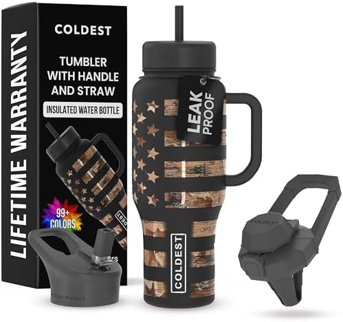 Vaso acero inox térmico con popote 36oz camuflaje