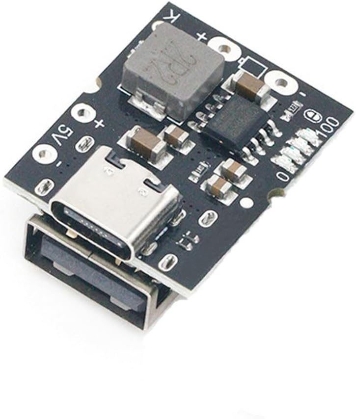 Módulo carga USB A y C 5V 2A para batería litio 4.2V-4.35V
