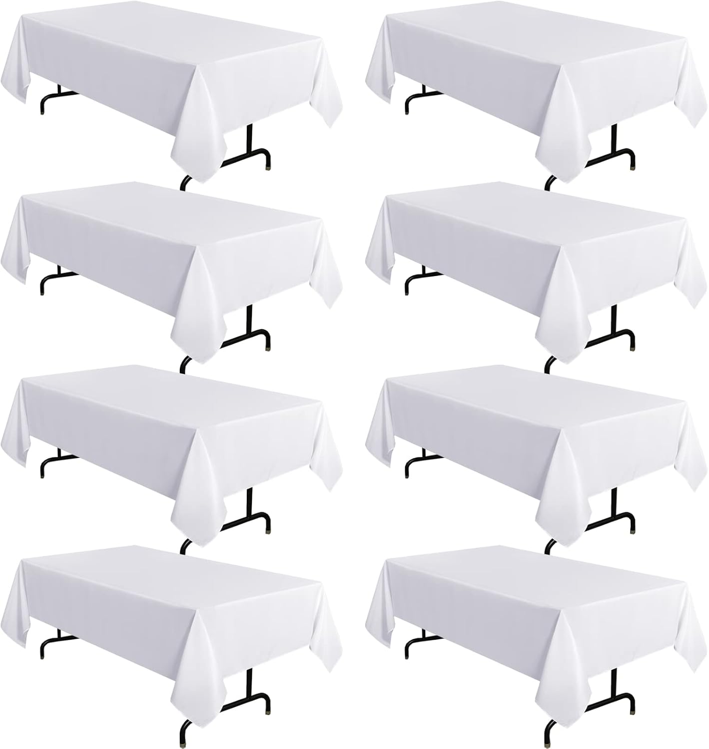 8 Manteles Poliéster 60x120pulg Resistentes Manchas 8pies