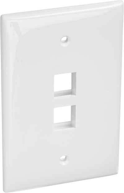 Placa pared 2 puertos color blanco