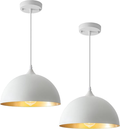 Luz colgante blanca pack 2 ajustable para cocina comedor