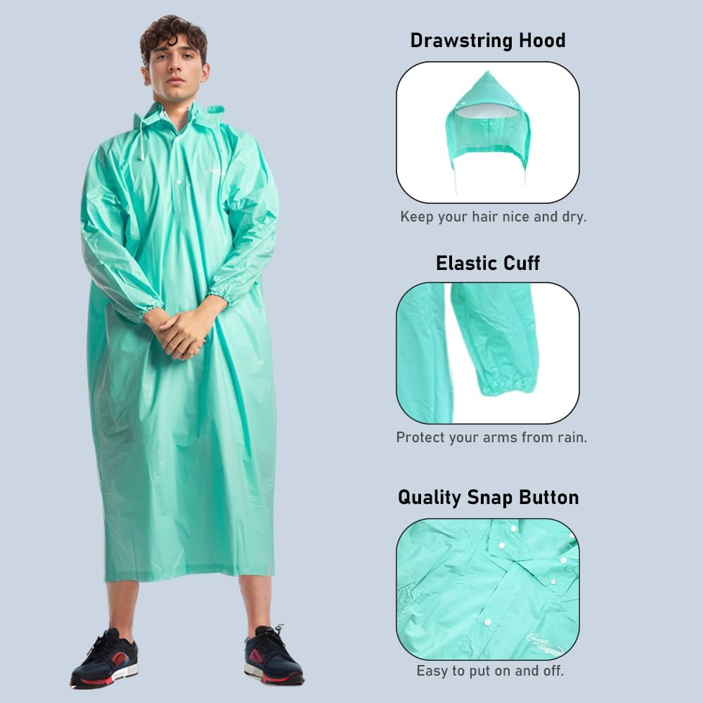 Poncho unisex adulto PVC impermeable reutiliz.