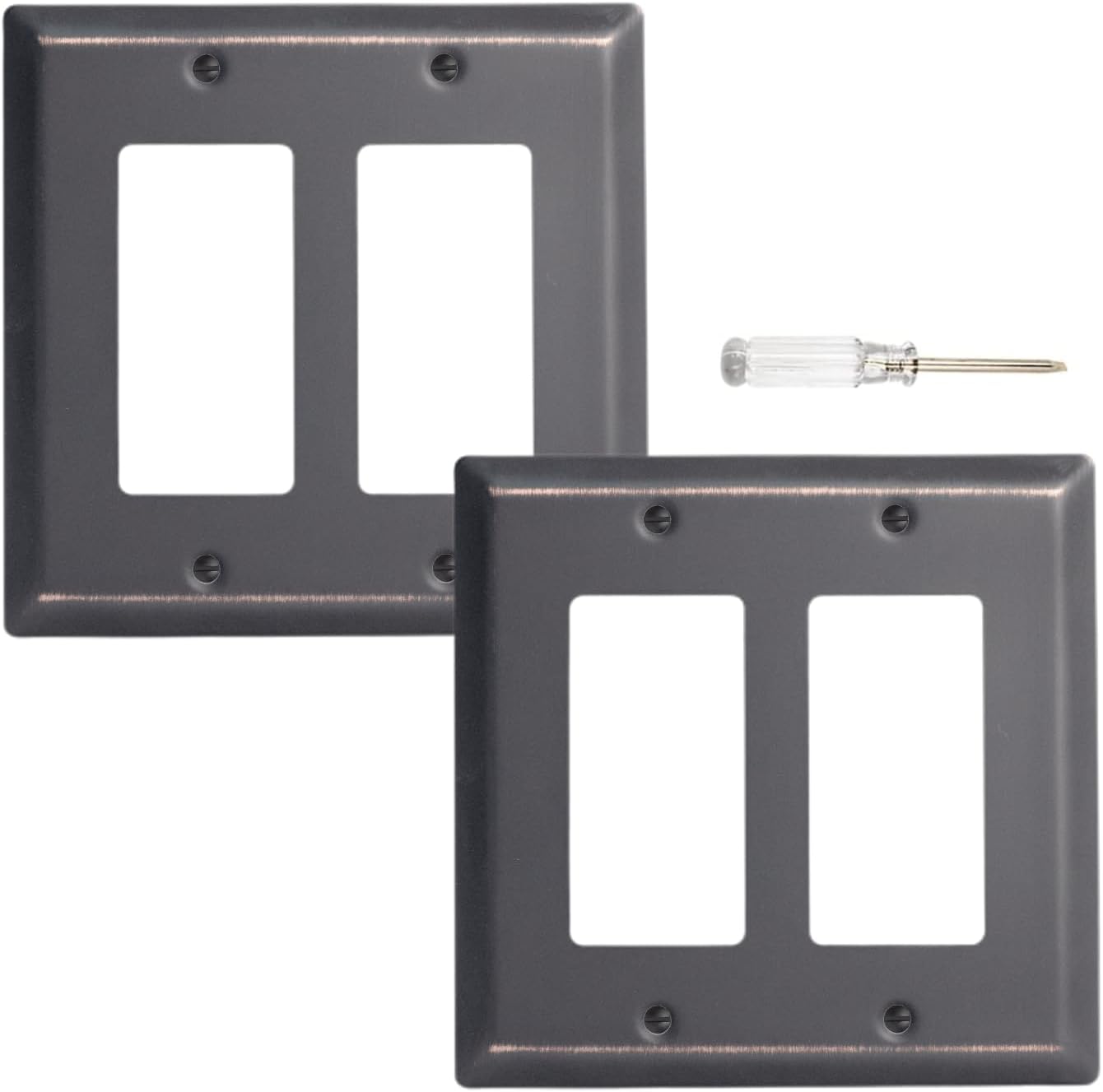 Placa decorativa para enchufe dúplex metal 13 estilos