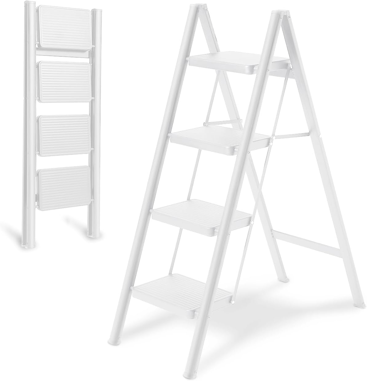 Escalera plegable 4 escalones 330lb para hogar cocina