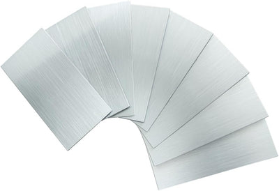 Azulejos acero inox 3x6pulg para paredes cocina baño pack 4