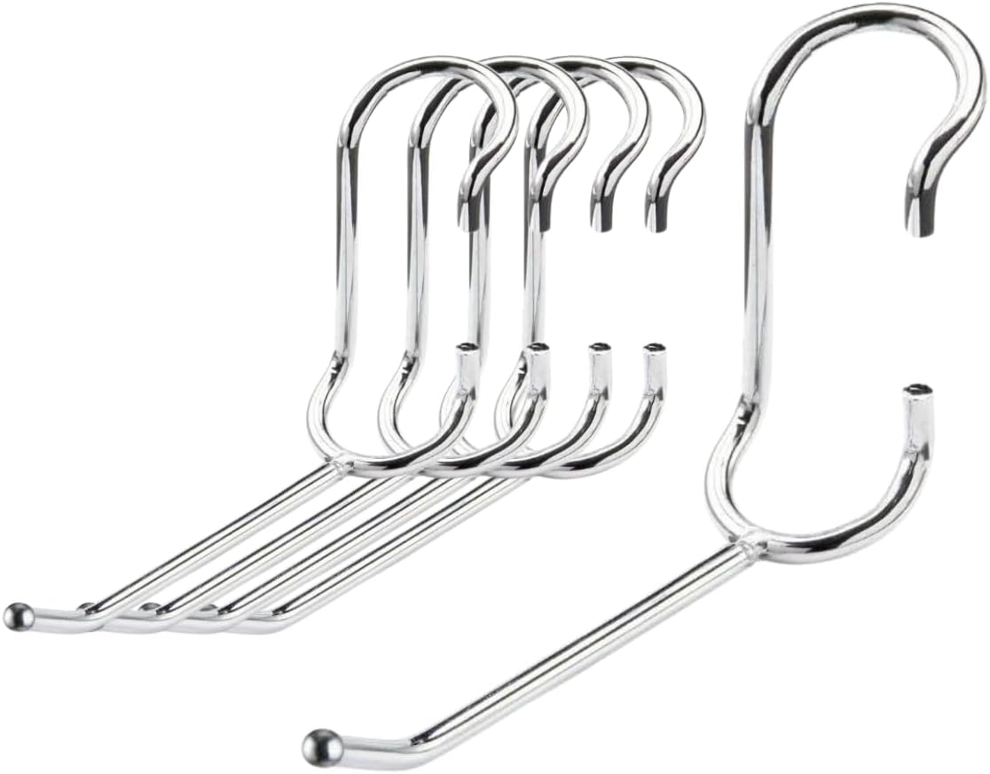 5 Ganchos en J cromados 4" para poste 1" metal