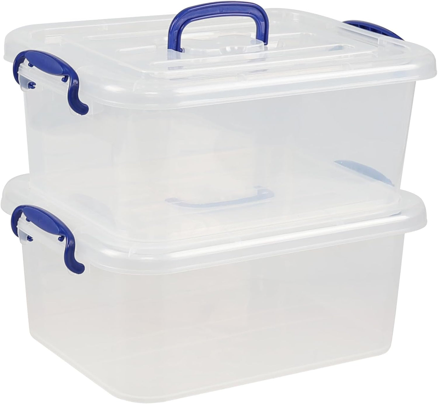 Caja transparente plástico 8L con asa set 2
