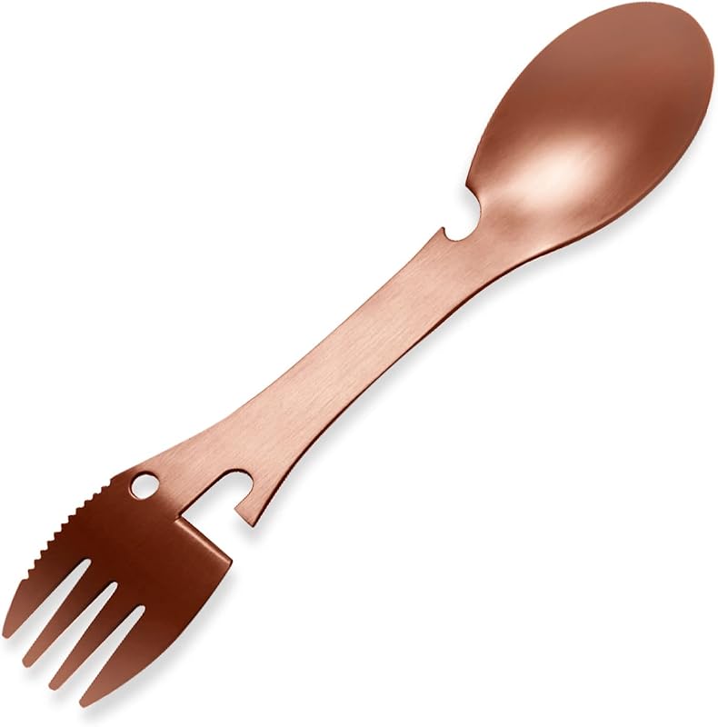 Spork 5en1 acero inox para campamento cuchara tenedor abrelatas