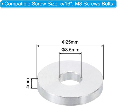 Espaciadores aluminio M8 10 Pzas 0.335x0.984pulg