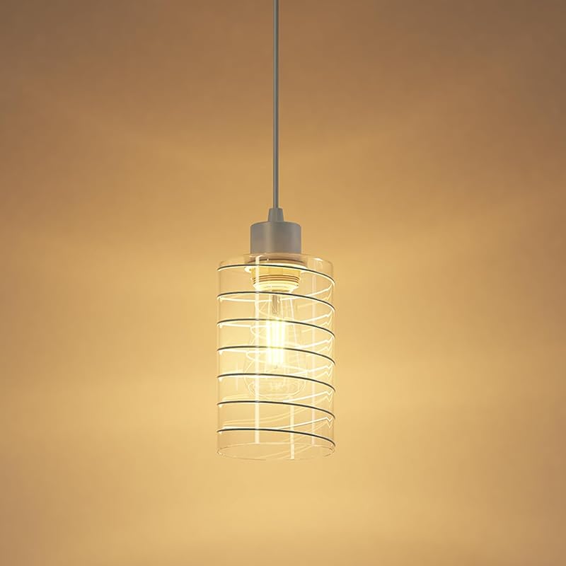 Lámpara colgante cristal cuadrada moderna cable ajustable