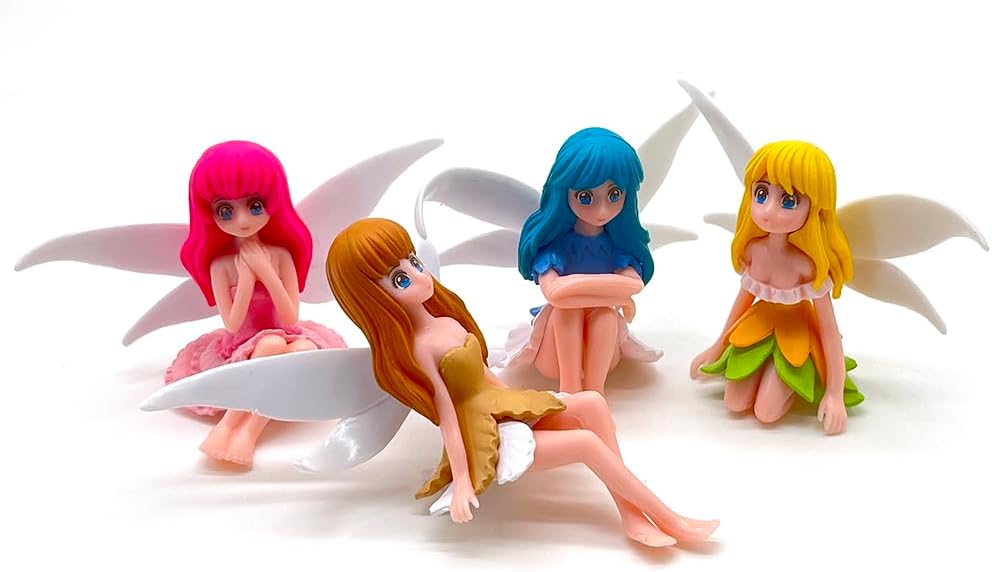 4 figuras ala mosca miniatura para niña decoración