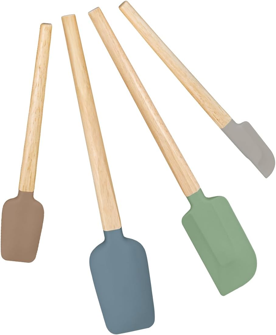 Set 4 Espátulas Silicón Antiadherentes para Cocinar Hornear