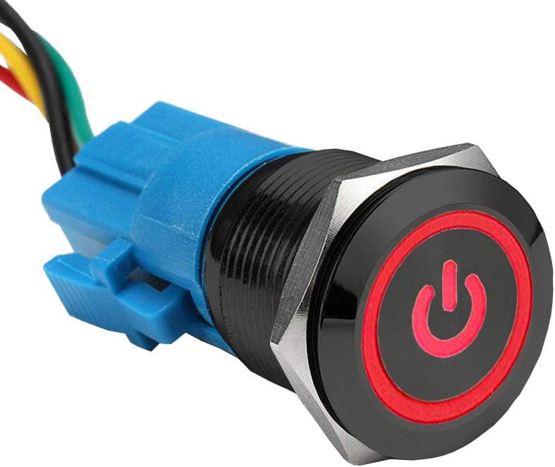 Interruptor enchufe coche led rojo 0.748pulg