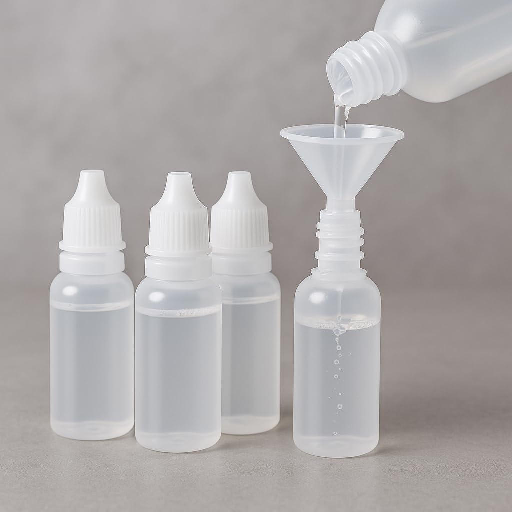 5 Pzas Botellas Cuentagotas 15ml Plástico Blanco para Ojos