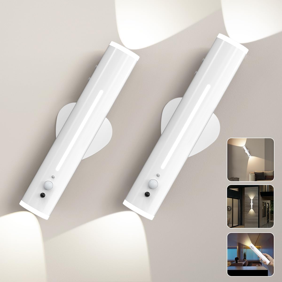 Apliques pared inalámbricos recargables con sensor movimiento