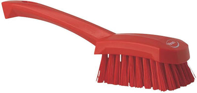 Cepillo barrido corto cerdas rígidas poliéster 10pulg rojo