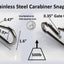 Mosquetón acero inox resistente carga 200-500lb set 2 6 12