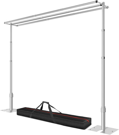 Soporte fondo tubería 8.9x10ft 3 barras ajustable metal fiestas