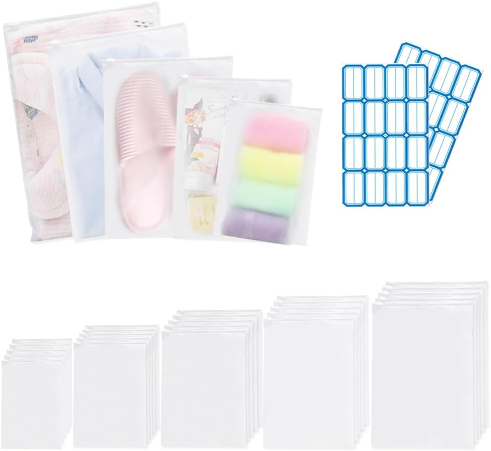 30 Bolsas Almacenamiento Viaje Reutiliz. con Cremallera