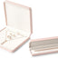 Caja joyería cuero rosa terciopelo interior 8.7x2.2"