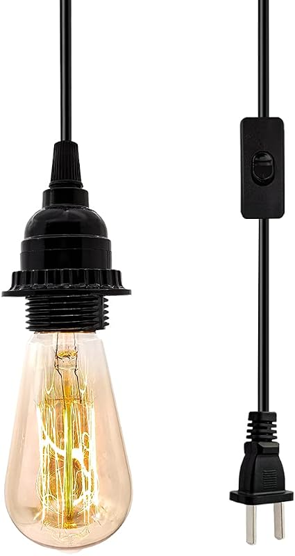 Kit luces colgantes enchufables E26/E27 con cable 19.69pies