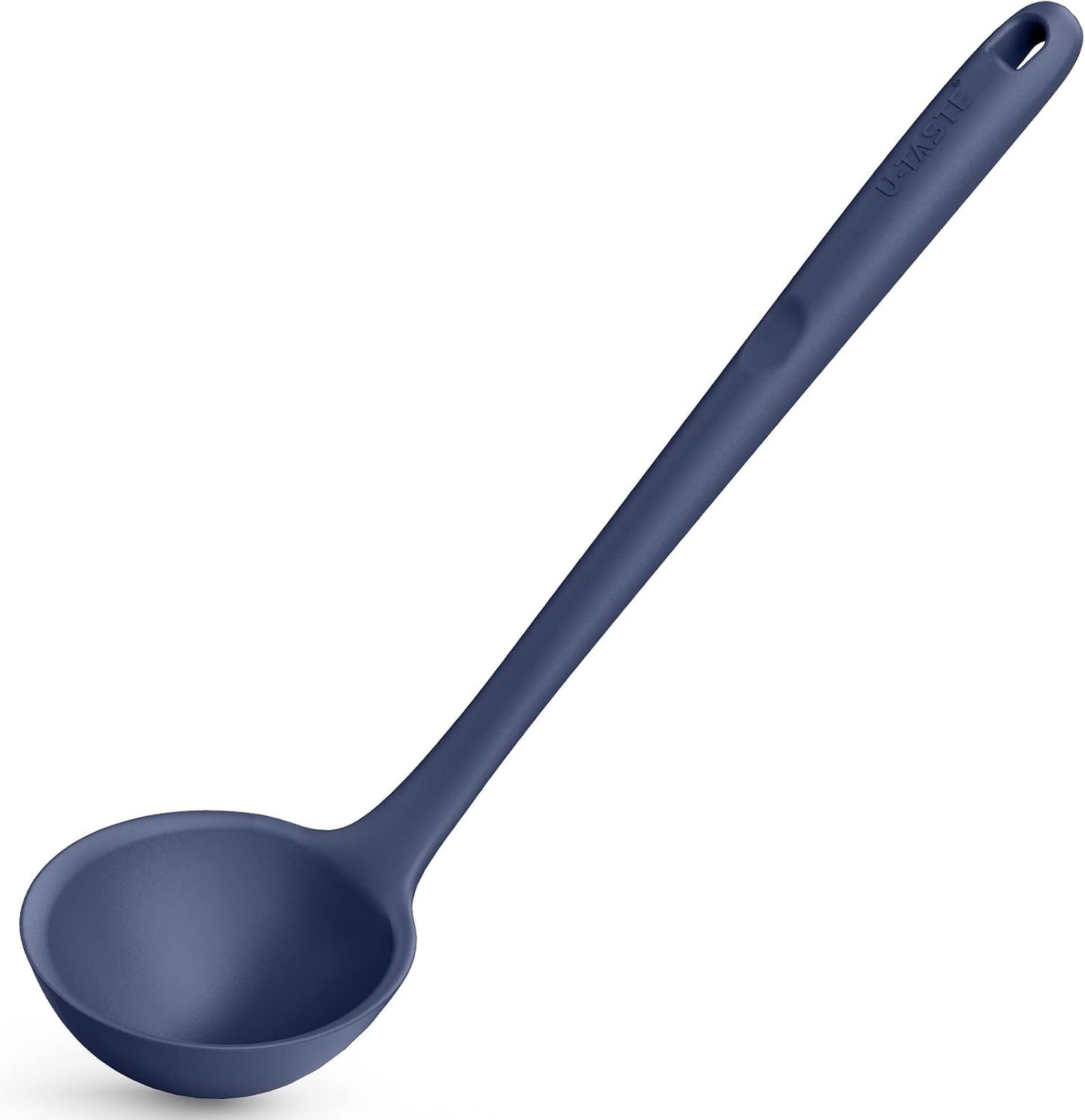 Cucharón silicona 13pulg antiadherente para sopa con mango largo