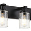 Lámpara tocador 5 luces negro vidrio sembrado pared