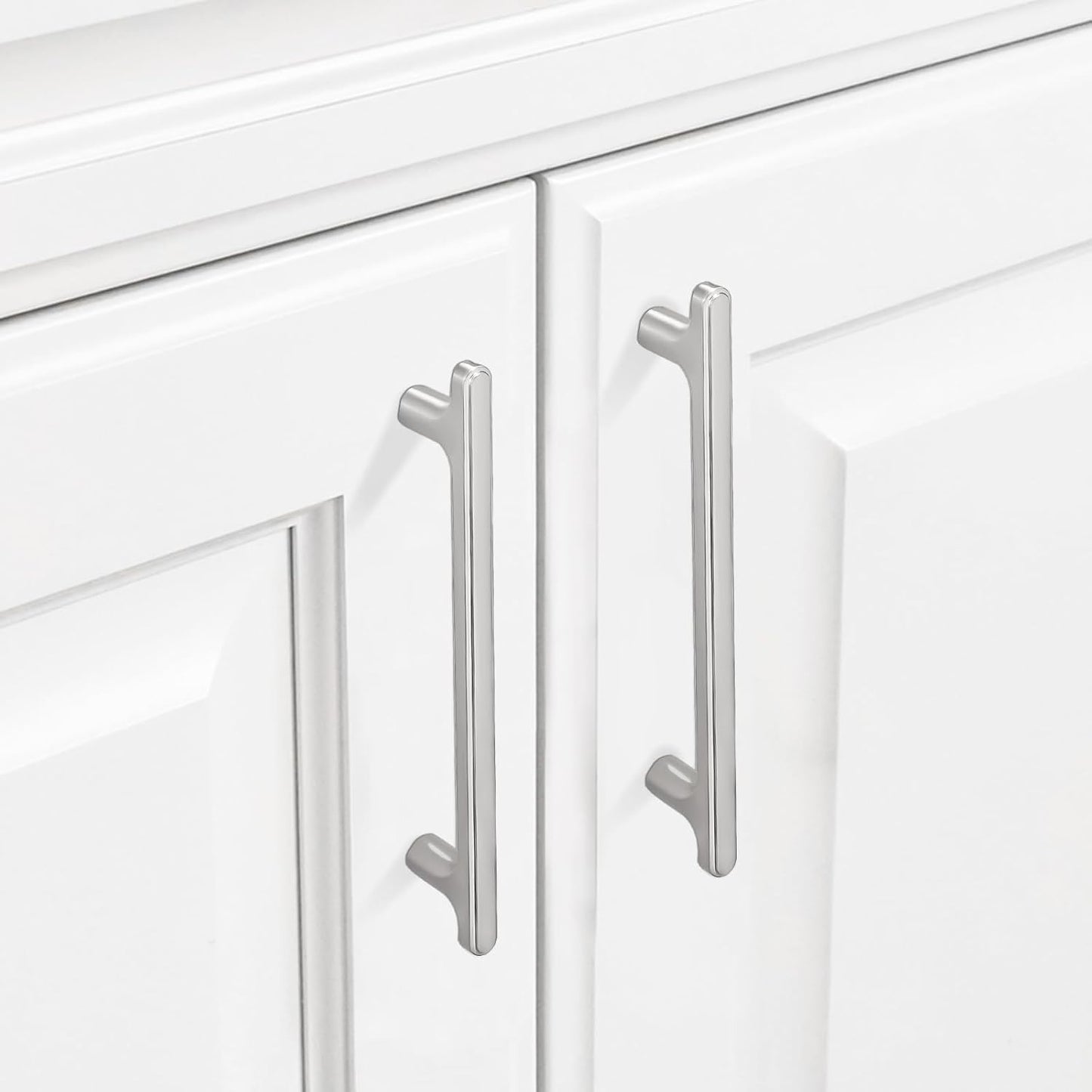 10 Manijas Níquel Satinado Cepillado para Gabinete Cocina