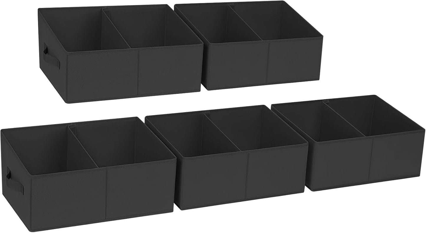 Cestas plegables armario con asas y divisor 5 pzas